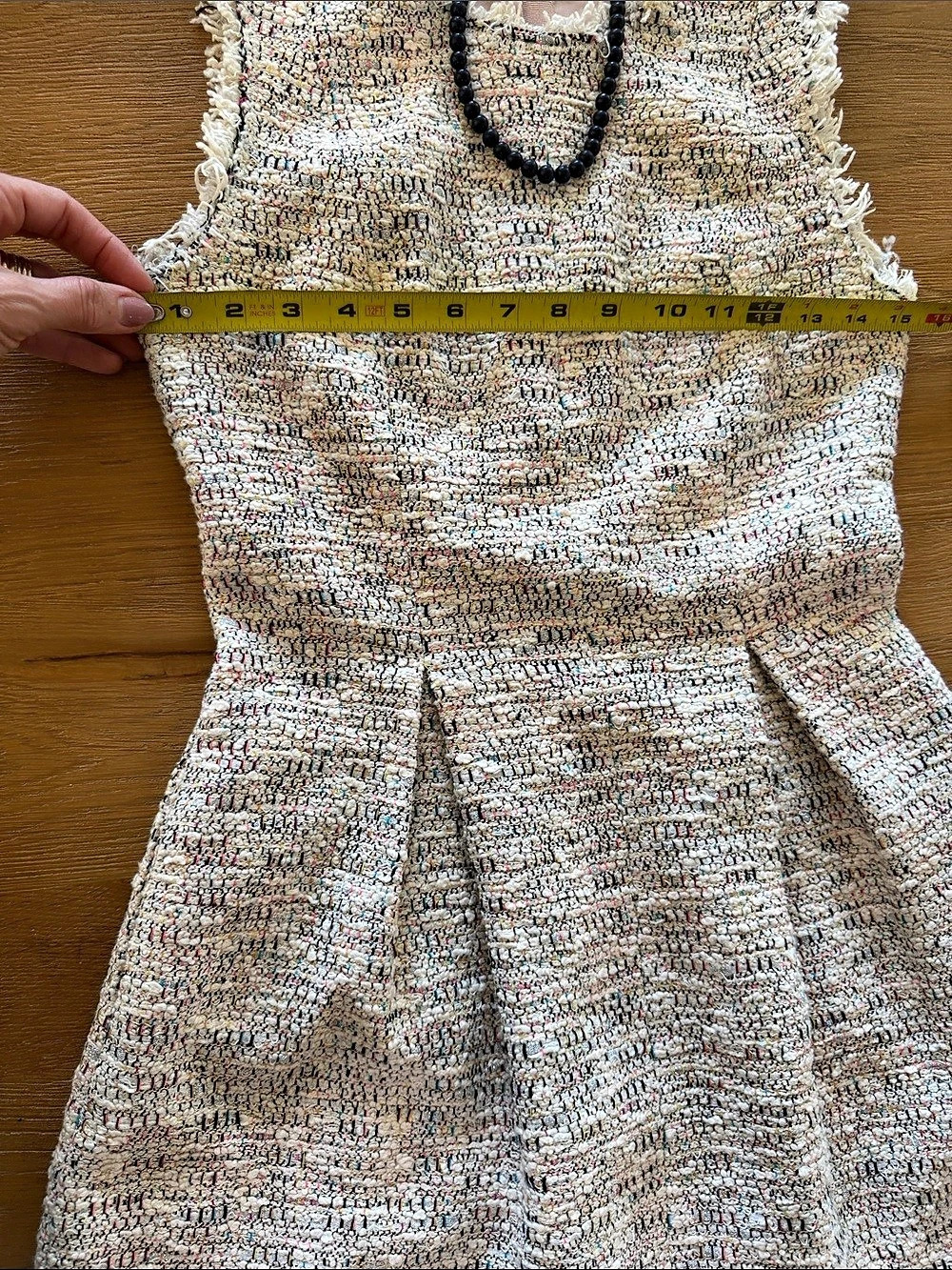 Rebecca Taylor Boucle Tweed Mini Dress in Pink & Cream Size 2 - Picture 10 of 11